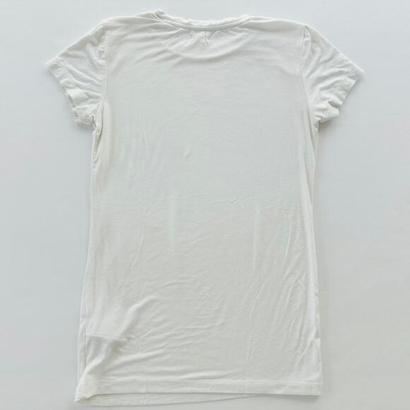 L'Agence Ressi Fitted Tee White Size Small Crewneck Smooth Fit Classic Minimal - Picture 5 of 6